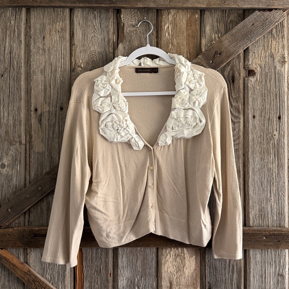 Cream Sweater with Floral Accents